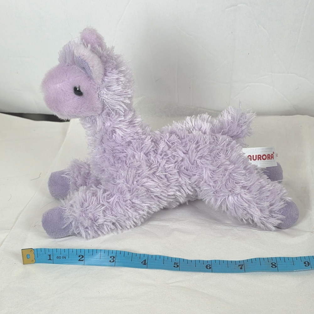 Aurora Lavender Purple Llama Plush Shaggy‎ Stuffed Animal 8.5 Inch 2018